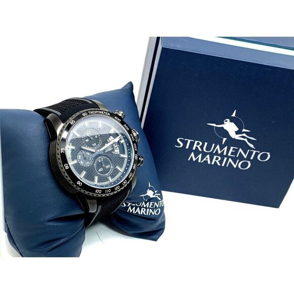 Strumento Marino Men\'s Watch SM114S Quartz Chronograph Black Dial Rubber… main image 4
